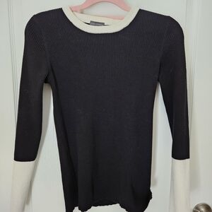 Vince Camuto - Black and White Ribbed Sweater Size M